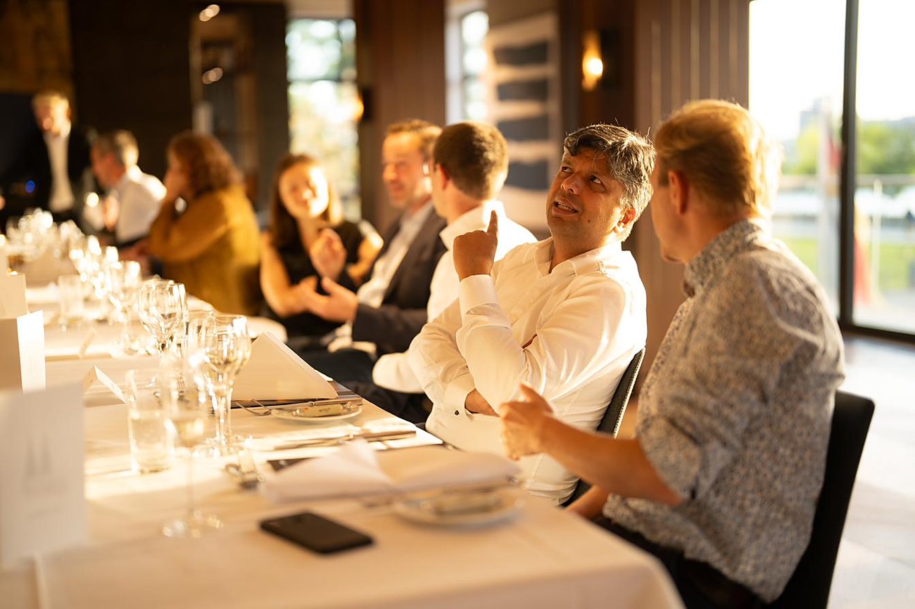 Conversation at the table during a dinner